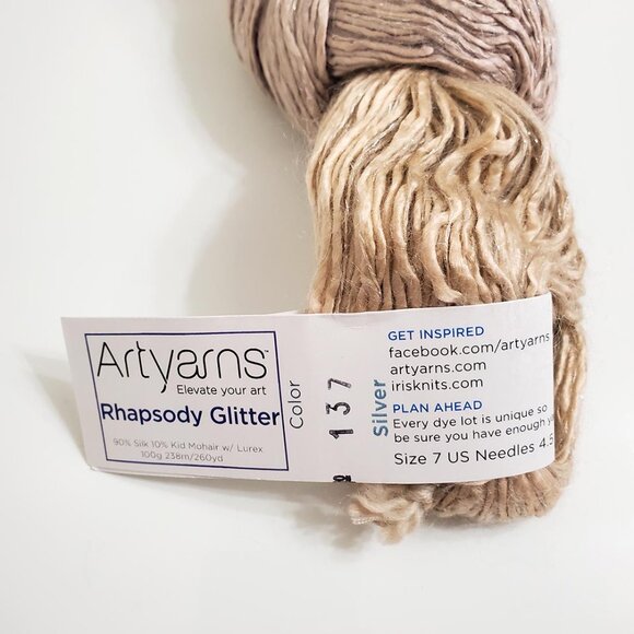 Artyarns Rhapsody Glitter Yarn 137 100g 238m Silk Kid Mohair Lurex - Picture 4 of 9